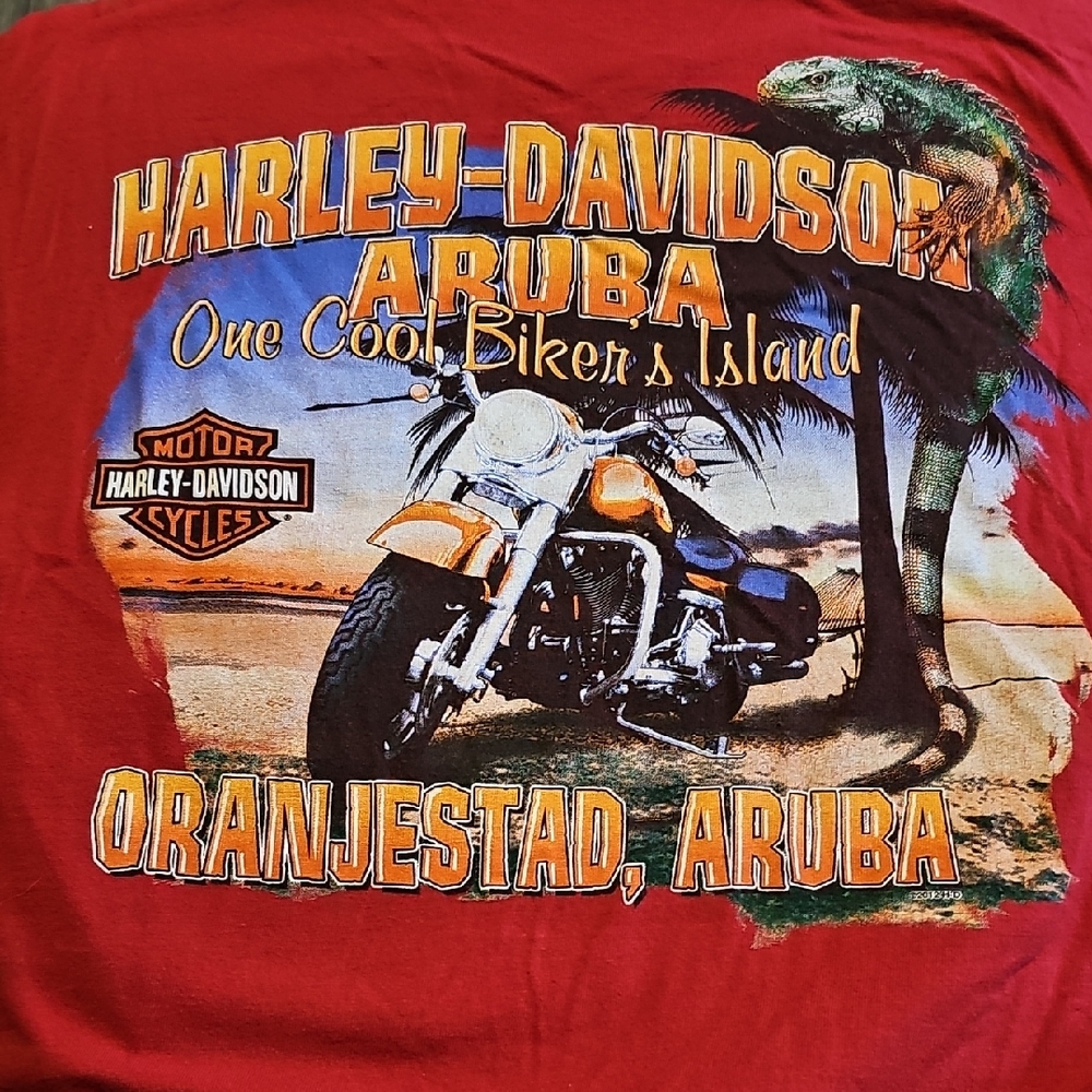 Harley-Davidson Aruba Red Tee Shirt Motorcycle 2012 Biker Large